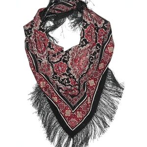 Elegant Black and Red Paisley Scarf New With Tags.